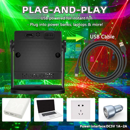 Projecteur Laser Disco 60 Effets | Mode Musical | Télécommande | Soirées, Gaming & Karaoké