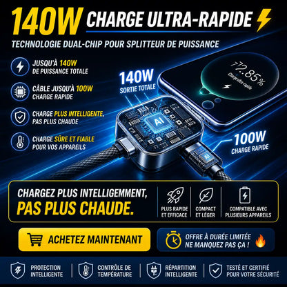Adaptateur Intelligent Coupure Auto — Protège la Santé de la Batterie pour iPhone & Android